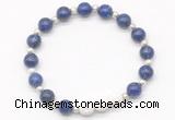 CGB8198 8mm lapis lazuli & white lava beaded stretchy bracelets