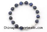 CGB8199 8mm blue tiger eye & white lava beaded stretchy bracelets