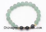 CGB8242 8mm matte green aventurine & black agate beaded stretchy bracelets