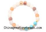 CGB8244 8mm matte druzy agate & blue howlite beaded stretchy bracelets