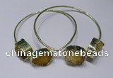 CGB828 13*18mm - 15*20mm oval druzy agate gemstone bangles