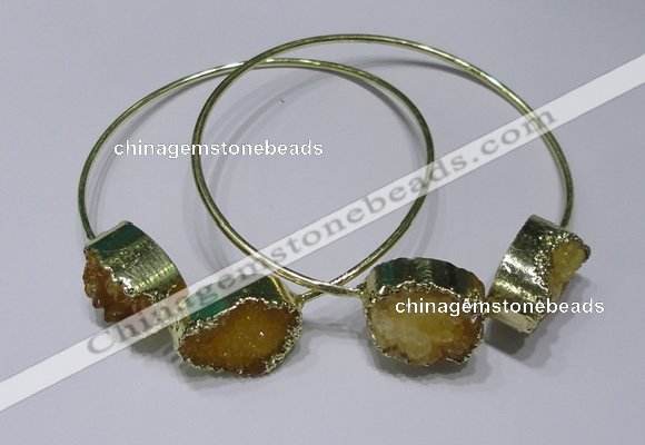 CGB828 13*18mm - 15*20mm oval druzy agate gemstone bangles