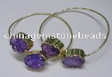 CGB829 13*18mm - 15*20mm oval druzy agate gemstone bangles