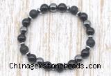 CGB8324 8mm matte black onyx, black onyx & hematite energy bracelet