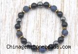 CGB8326 8mm matte sodalite, black onyx & hematite energy bracelet