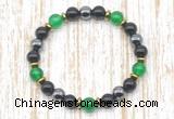 CGB8338 8mm candy jade, black onyx & hematite energy bracelet