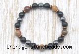 CGB8373 8mm picasso jasper, black onyx & hematite energy bracelet