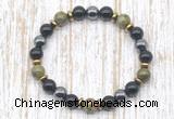 CGB8377 8mm unakite, black onyx & hematite energy bracelet