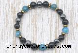 CGB8386 8mm apatite, black onyx & hematite energy bracelet