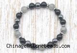 CGB8391 8mm labradorite, black onyx & hematite energy bracelet