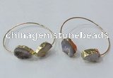 CGB840 15*20mm - 18*25mm freeform druzy agate gemstone bangles