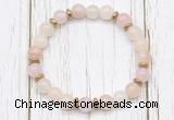 CGB8455 8mm pink aventurine, rose quartz & hematite power beads bracelet