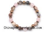 CGB8496 8mm rose quartz, zebra jasper & hematite energy bracelet