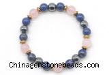 CGB8524 8mm rose quartz, lapis lazuli & hematite energy bracelet