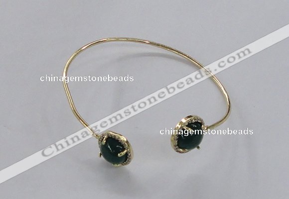 CGB853 10mm flat round agate gemstone bangles wholesale