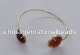 CGB855 15mm flat round agate gemstone bangles wholesale