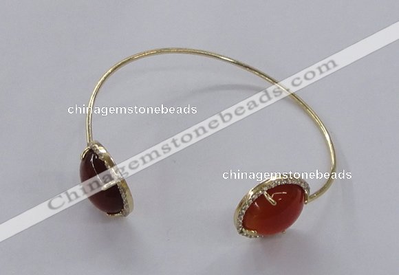 CGB855 15mm flat round agate gemstone bangles wholesale