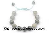 CGB8556 12mm round seaweed quartz adjustable macrame bracelets