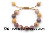 CGB8560 12mm round mookaite adjustable macrame bracelets