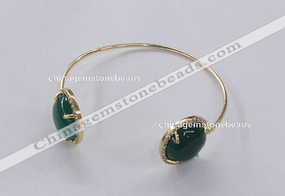 CGB857 15mm flat round agate gemstone bangles wholesale