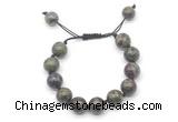 CGB8583 12mm round dragon blood jasper adjustable macrame bracelets