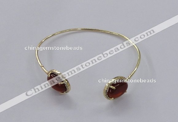 CGB860 10*14mm oval agate gemstone bangles wholesale