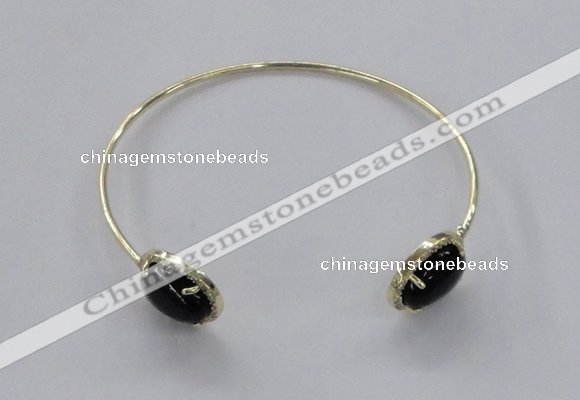 CGB861 10*14mm oval agate gemstone bangles wholesale