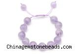 CGB8618 12mm round lavender amethyst adjustable macrame bracelets