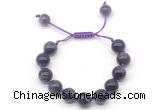 CGB8621 12mm round grade AB amethyst adjustable macrame bracelets