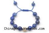 CGB8644 12mm round lapis lazuli adjustable macrame bracelets