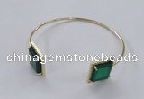 CGB870 15*15mm square agate gemstone bangles wholesale