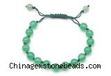 CGB8701 8mm,10mm round green agate adjustable macrame bracelets