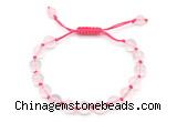 CGB8742 8mm,10mm round grade A rose quartz adjustable macrame bracelets