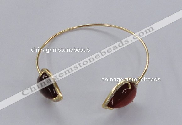 CGB875 15*20mm flat teardrop agate gemstone bangles wholesale