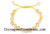 CGB8751 8mm,10mm round citrine adjustable macrame bracelets