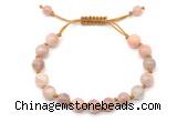 CGB8752 8mm,10mm round sunstone adjustable macrame bracelets