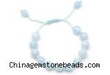 CGB8758 8mm,10mm round aquamarine adjustable macrame bracelets