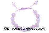 CGB8759 8mm,10mm round lavender amethyst adjustable macrame bracelets