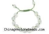 CGB8762 8mm,10mm round prehnite adjustable macrame bracelets