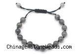 CGB8775 8mm,10mm round labradorite adjustable macrame bracelets