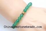 CGB8832 8mm, 10mm green agate & drum hematite power beads bracelets