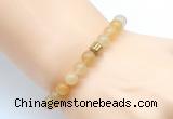 CGB8835 8mm, 10mm yellow aventurine & drum hematite power beads bracelets