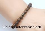 CGB8839 8mm, 10mm elephant skin jasper & drum hematite power beads bracelets