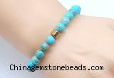 CGB8842 8mm, 10mm blue sea sediment jasper & drum hematite power beads bracelets