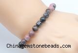 CGB8846 8mm, 10mm rhodonite & drum hematite power beads bracelets