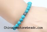 CGB8856 8mm, 10mm turquoise & drum hematite power beads bracelets