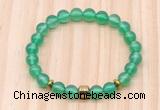 CGB8862 8mm, 10mm green agate, drum & rondelle hematite beaded bracelets