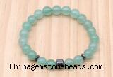 CGB8863 8mm, 10mm green aventurine, drum & rondelle hematite beaded bracelets