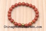 CGB8867 8mm, 10mm red jasper, drum & rondelle hematite beaded bracelets