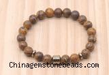 CGB8869 8mm, 10mm elephant skin jasper, drum & rondelle hematite beaded bracelets
